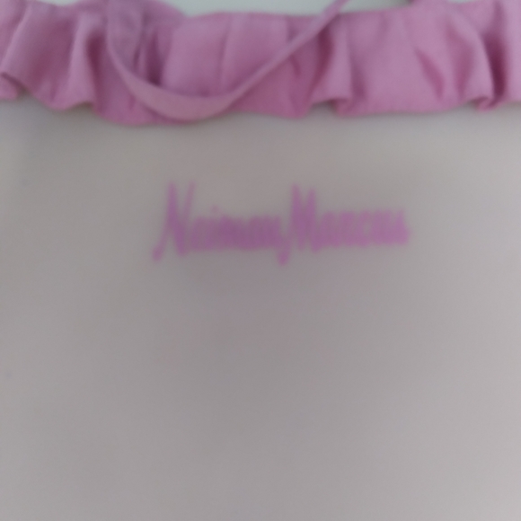 Vintage Neiman Marcus logo pink ruffle tote - Picture 3 of 4